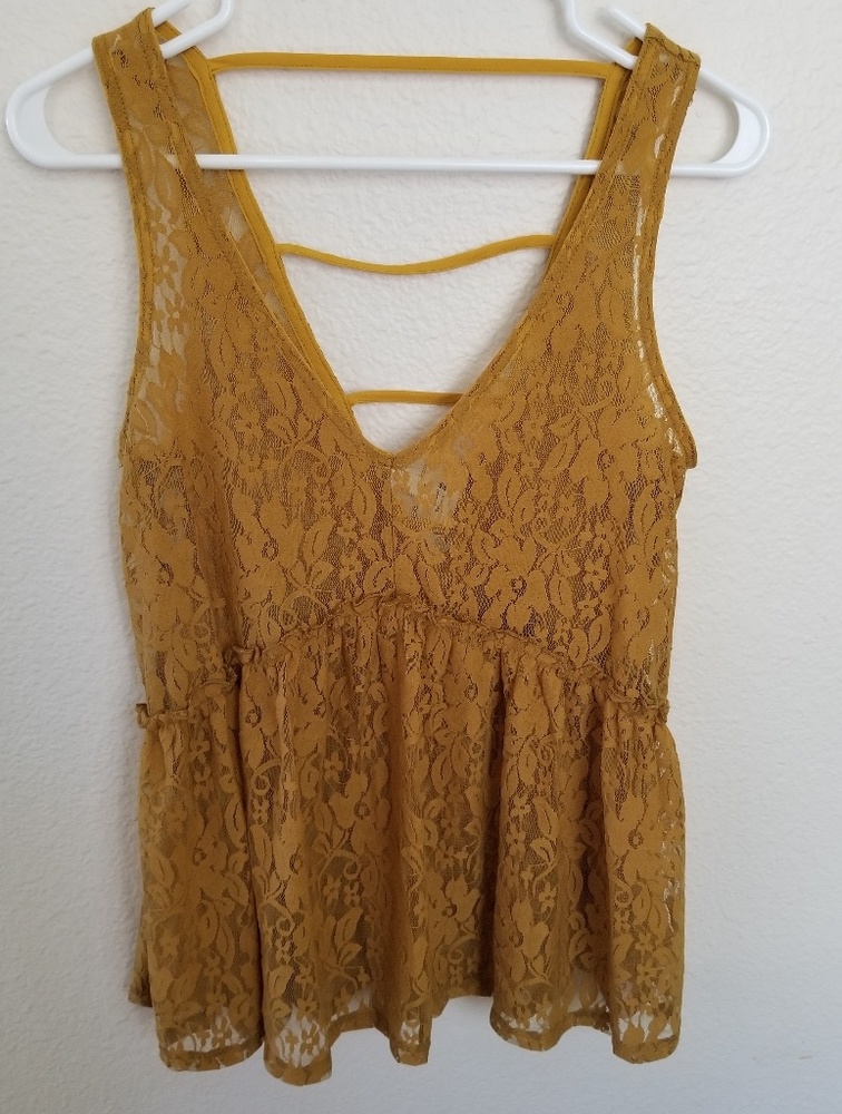 H.I.P. Mustard Lace Tank - Picture 5 of 6